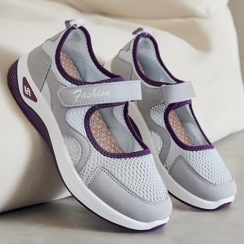 Women's Walking Shoes, Mesh Breathable Women's Shoes, Middle-aged and Elderly Mothers' Shoes, Velcro Single Shoes