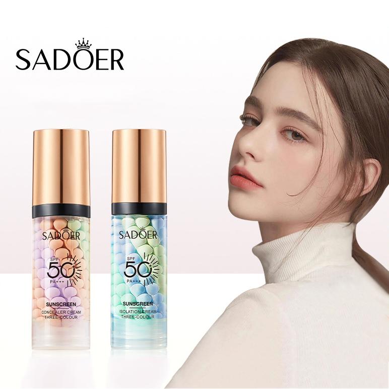 Трехцветный изолирующий крем «Радуга» Праймер для макияжа лица Длительный водостойкий контроль жирности Деликатное увлажнение Осветление тона кожи