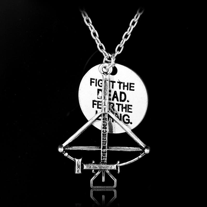 The Walking Dead Necklace Cross Bow And Arrow Pendant Necklace