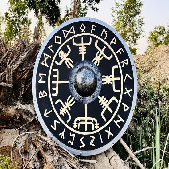 60,96 см Аутентичный Потертый в Боях Викингский Щит Косплей Боевой Готовый Щит Полностью Функциональный Щит Лучший Подарок на Рождество