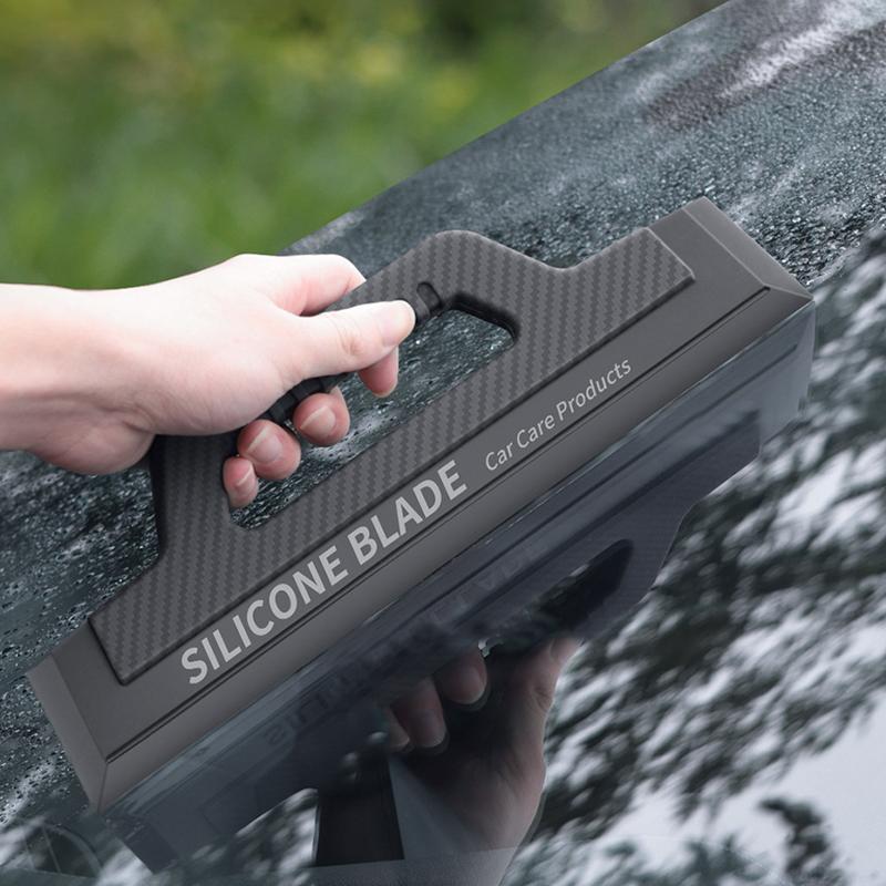 SEAMETAL Soft Silicone Car Wash Wiper Handy Squeegee Water Window Wiper Drying Scraper Blade With Handle