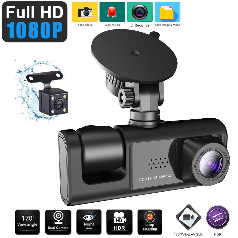 Car DVR HD 1080P Dash Camera IPS Video Recorder Cycle Dashcam Mirror Driving Recorder Night Vision
