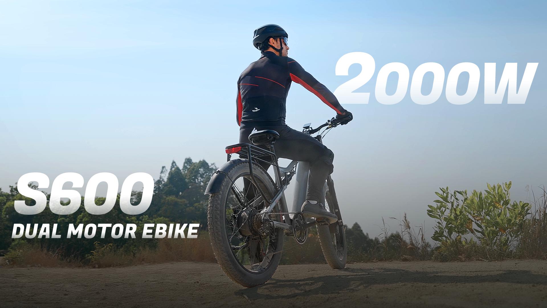 S600 Electric Bike for Adults, 2000W Dual Motors E Bike,50KM/H, 48V 17.5AH Samsung Battery, E-Mountain Bicycle, Full Suspension, LCD Color Display