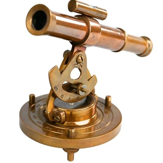 13,97 см Латунный Алидадный Телескоп с Компасом Морской Декор Подарок