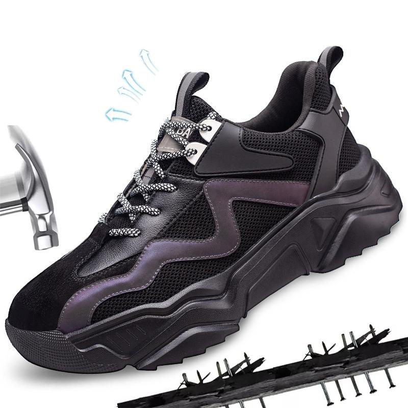 Легкая обувь по страхованию труда, мужская рабочая обувь с защитой от разбивания и пирсинга, дышащая, противоскользящая, износостойкая изоляционная защитная обувь на четыре сезона