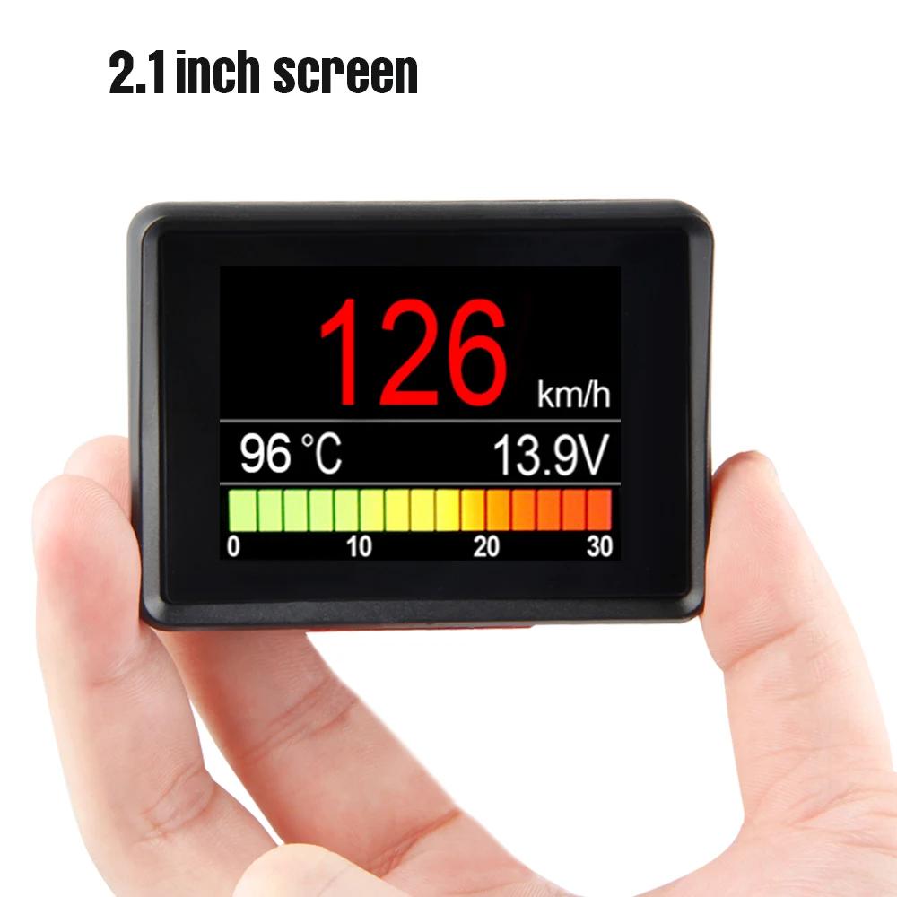 Бортовой компьютер OBD2, автомобильный проекционный дисплей, HUD, цифровой спидометр, дисплей поездки, скорость, расход топлива, датчик температуры, сигнализация