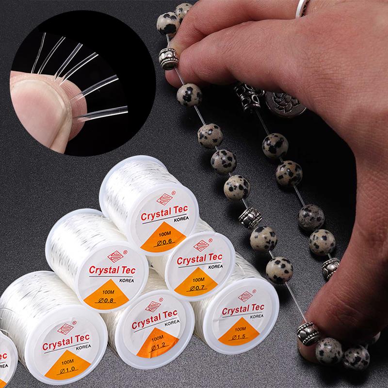 Прозрачный хрустальный браслет, веревка, эластичная нить, вышитый бисером, браслет из бусин, веревка, резинка, леска, веревка, изготовление ювелирных изделий, браслет из бисера своими руками