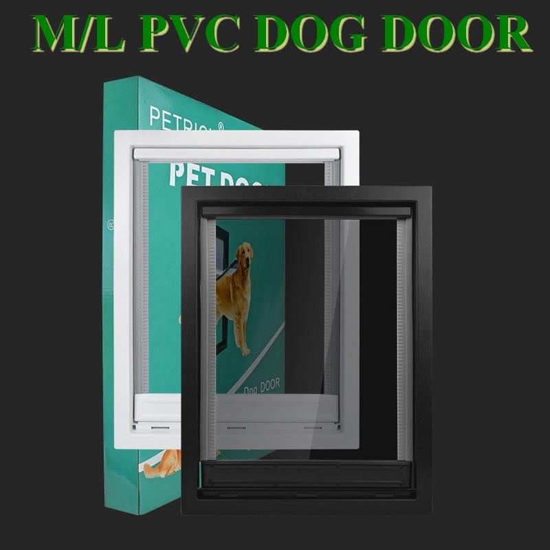Inner Flap 30*19.2cm Dog Door for Wooden Doors HQ ABS Flame PVC Enter Outer Anti Raining Cover Insulated Cold Weather