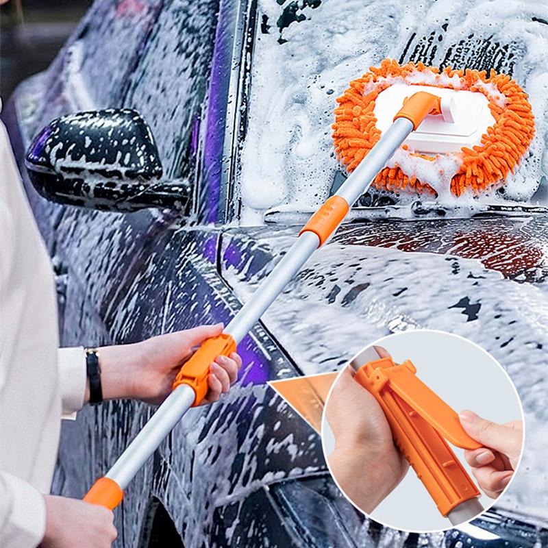 SEAMETAL Трехсекционная телескопическая швабра для мытья автомобиля, супервпитывающая швабра для детейлинга автомобиля, инструмент для мытья окон, набор для автомойки