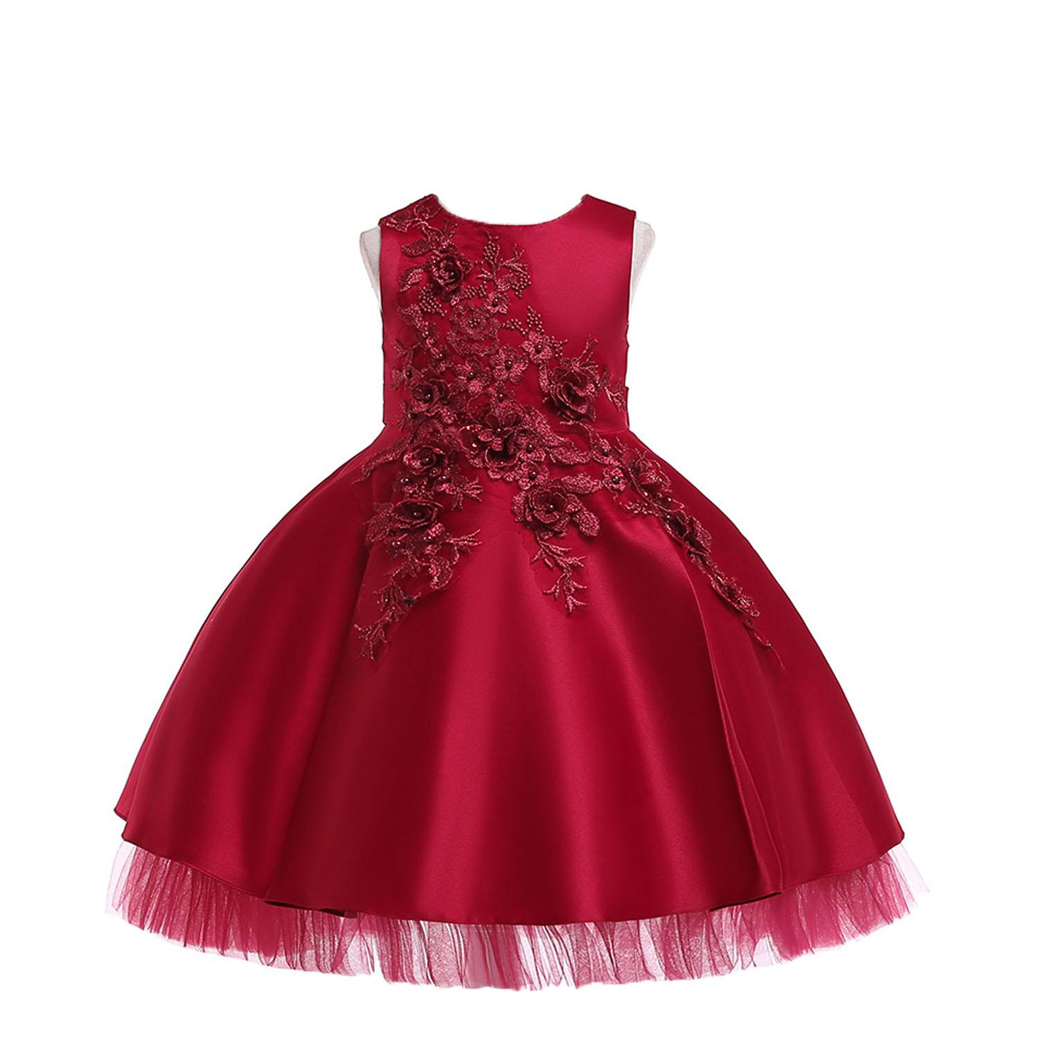 Платье на день рождения для маленьких девочек, праздничное платье на Хэллоуин, рождественская красная одежда для новорожденных, платья на крестины для детей 6, 8 лет