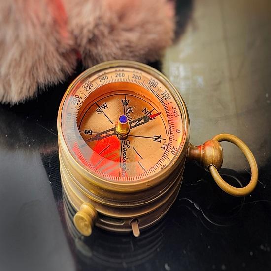 Винтажный компас Dollond London — латунный медный навигационный инструмент ручной работы — подарки на годовщину для него, для нее — подарки для мамы