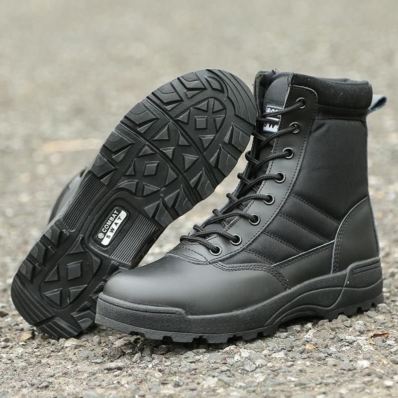Men's Hiking Boots Military Tactical Boots Outdoors Desert Boots Lightweight Breathable Booties for Men Non-Slip Motorcycle Combat Boots With Zipper