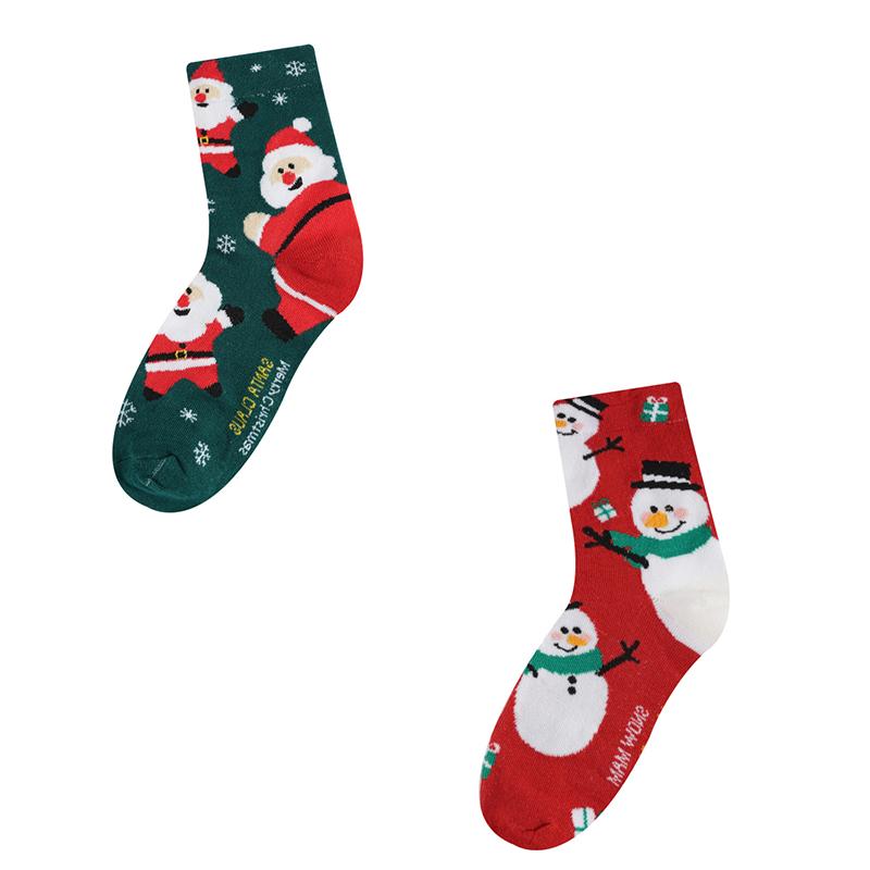 8 пар/набор Милые рождественские носки Хлопковые дышащие Модные Смешные носки средней длины Удобные Повседневные Теплые Зимние Подарочные носки