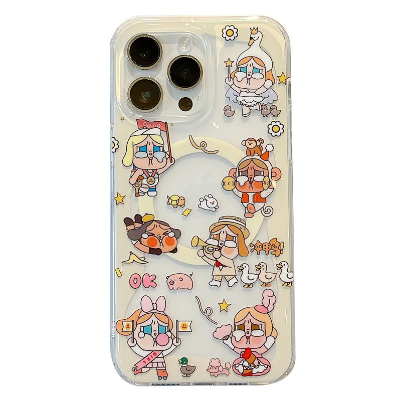 Cute Cartoon Magnetic Case For iPhone 17 16 Pro 15 14 Pro Max Cover Magsafe Cases for iPhone 17Pro