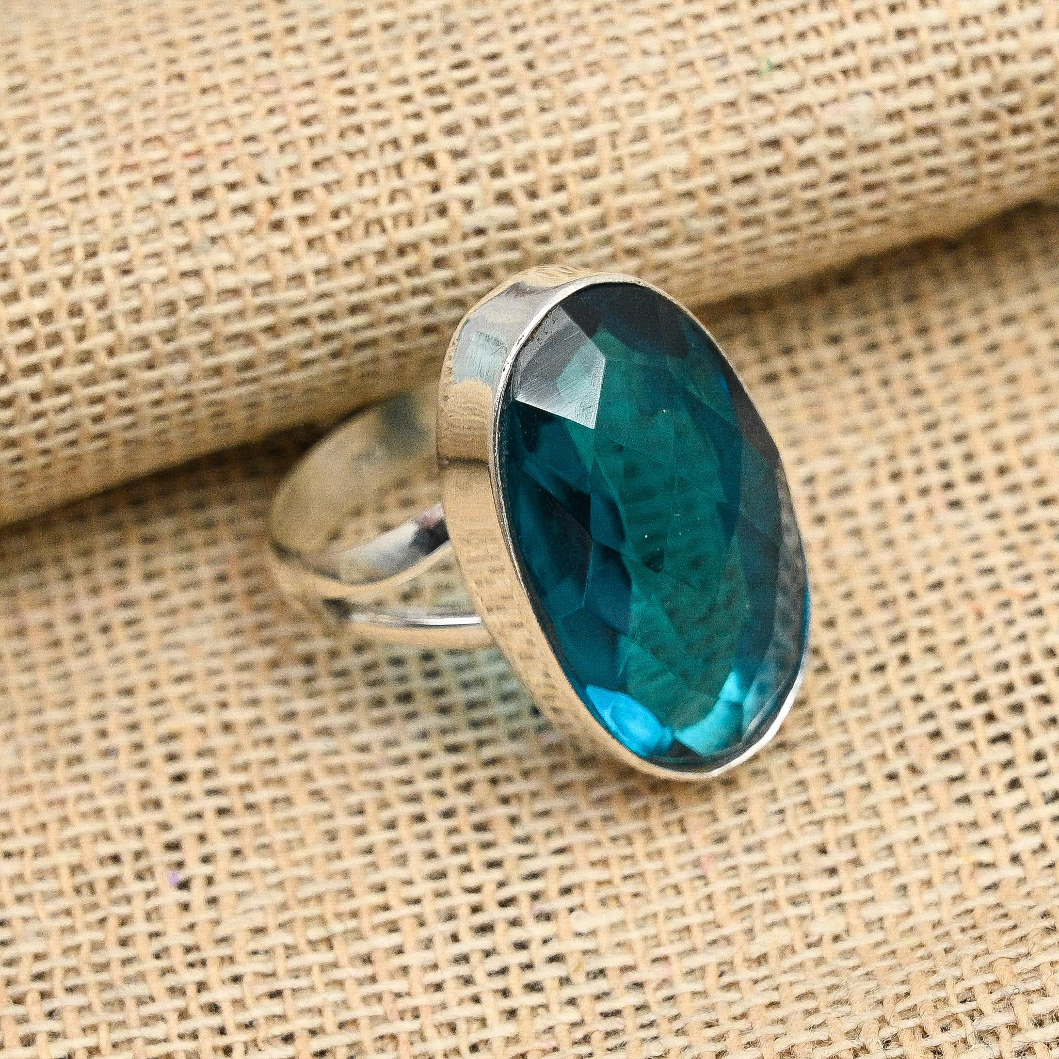 Индиколит, турмалин, драгоценный камень, ювелирные изделия ручной работы из стерлингового серебра 925 пробы, красивое кольцо для нее