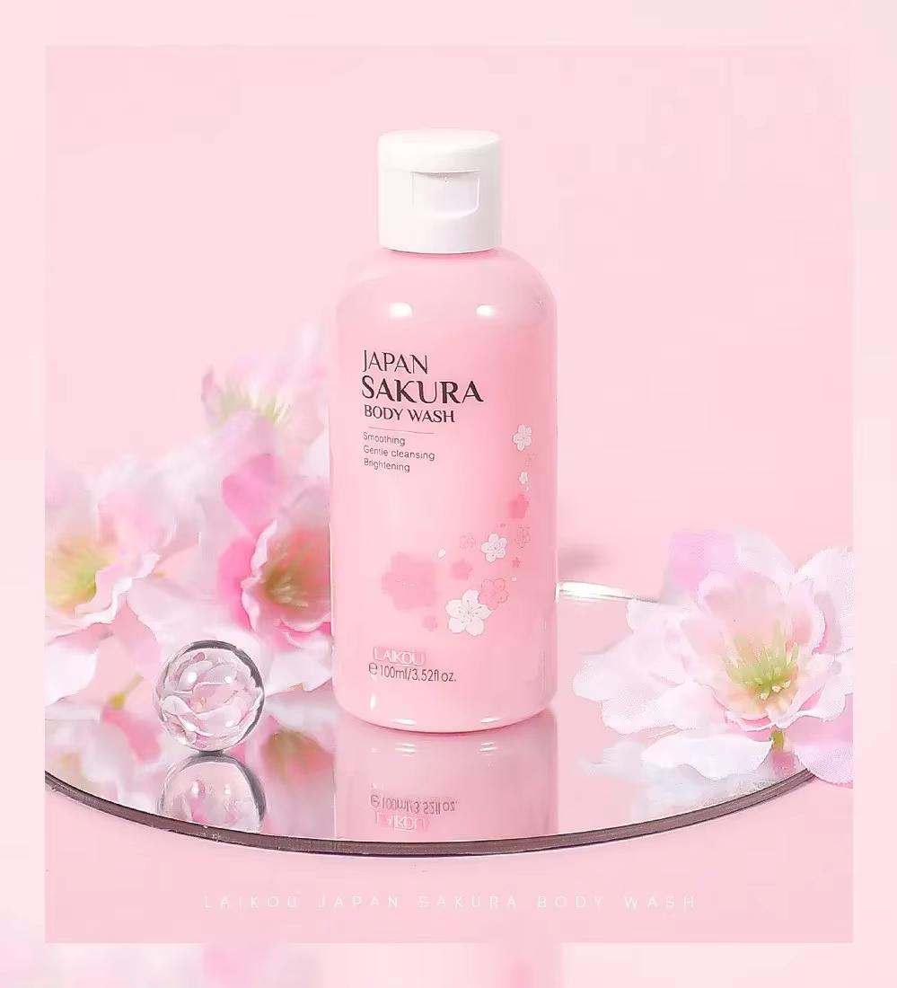 LAIKOU Sakura Body Wash Body Wash Гели для душа 100 мл Лосьон Гладкий Мягкий Очищающий Увлажняющий Осветляющий Сужающий Поры Восстанавливающий Уход за телом