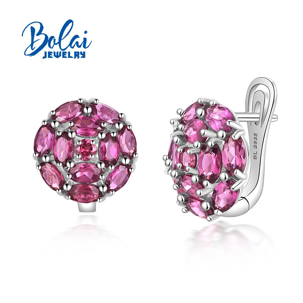 Bolaijewelry Легкие роскошные модные серьги с родолитом, новинка 2023 года, изысканные серьги из стерлингового серебра 925 пробы, ювелирные изделия для женщин