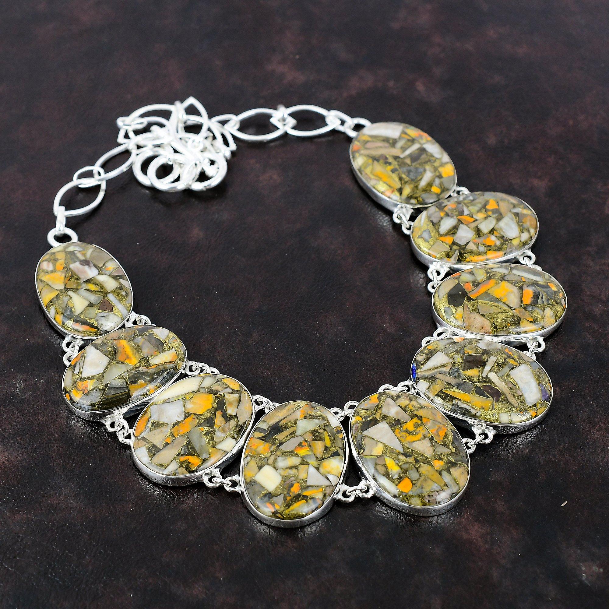 Медное ожерелье из яшмы с шмелем, ожерелье из стерлингового серебра 925 пробы, регулируемая ювелирная цепочка ручной работы, ожерелье, подарок для нее, ювелирные изделия из целебного камня