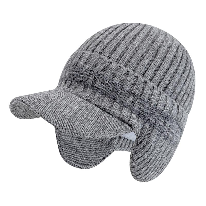 New Style Plush Fur Lined Winter Hat With Earflap Fashion Beanie Hats Men Outdoor Keep Warm Cap Winter Hat Father Warm Gift