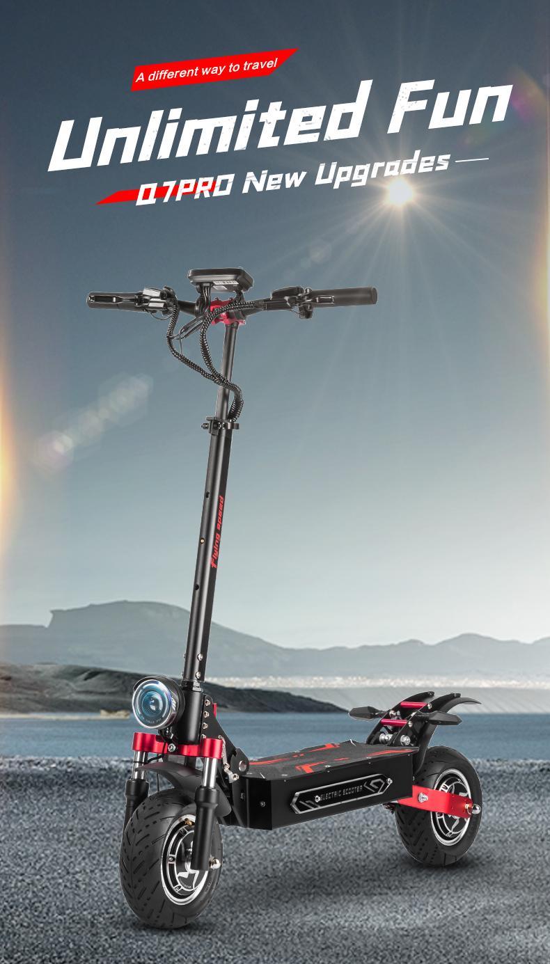 Boyueda Q7 Pro All-Terrain Adult Electric Scooter 1600W Dual Motor 52V19AH Battery 10 "Tire City Commuter Escooter