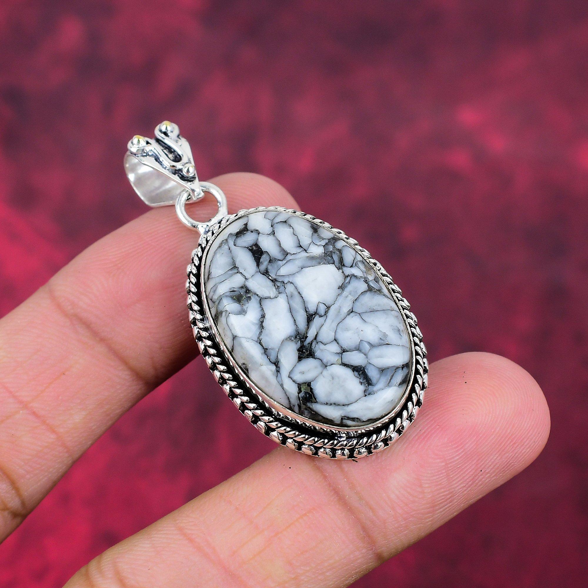 Подвеска Pinolith из стерлингового серебра 925 пробы, подвеска из драгоценных камней ручной работы, ко Дню памяти