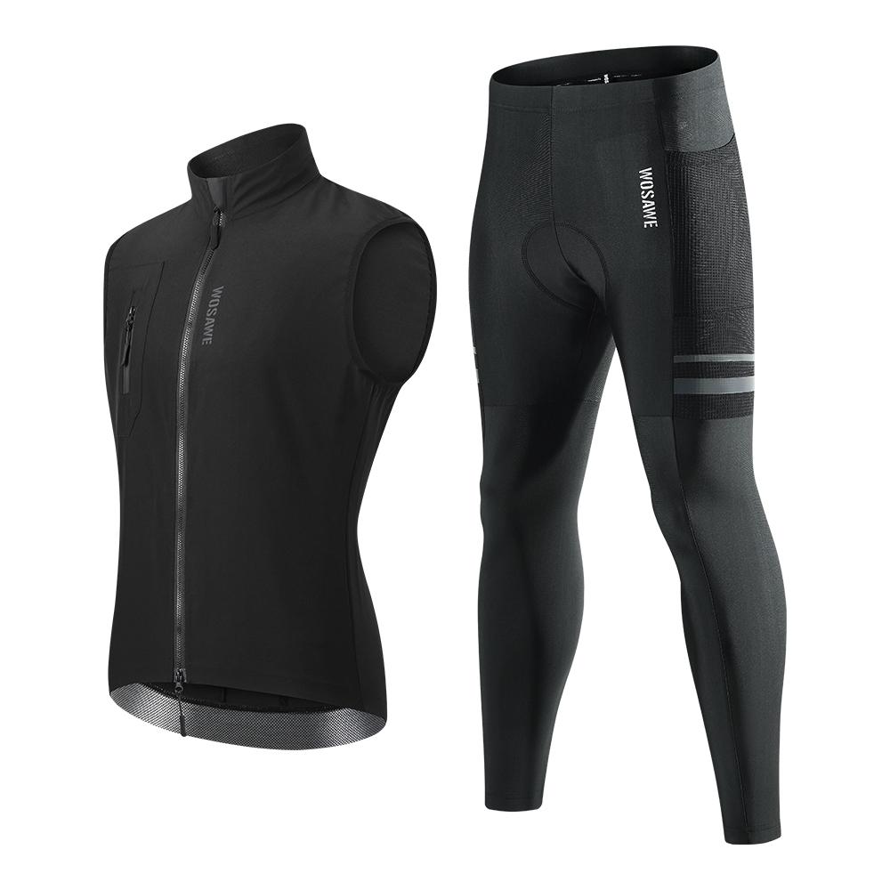 Cycling Vest WOSAWE Men's Bicycle Vest Lightweight Racing Gilet Team Cycling Sleeveless Jackets