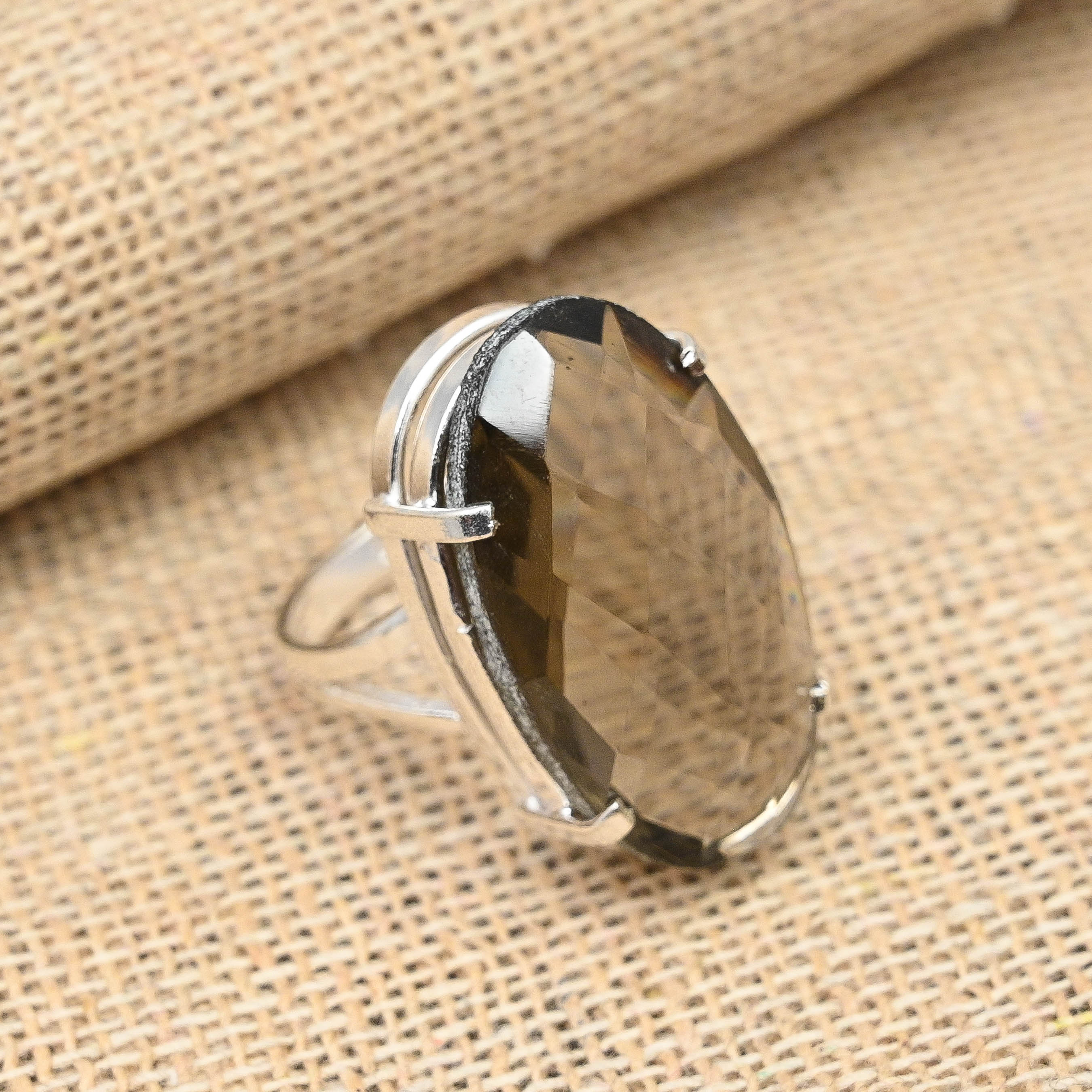Smoky Topaz Gemstone Handmade Jewelry 925 Sterling Silver Beautiful Ring For Women
