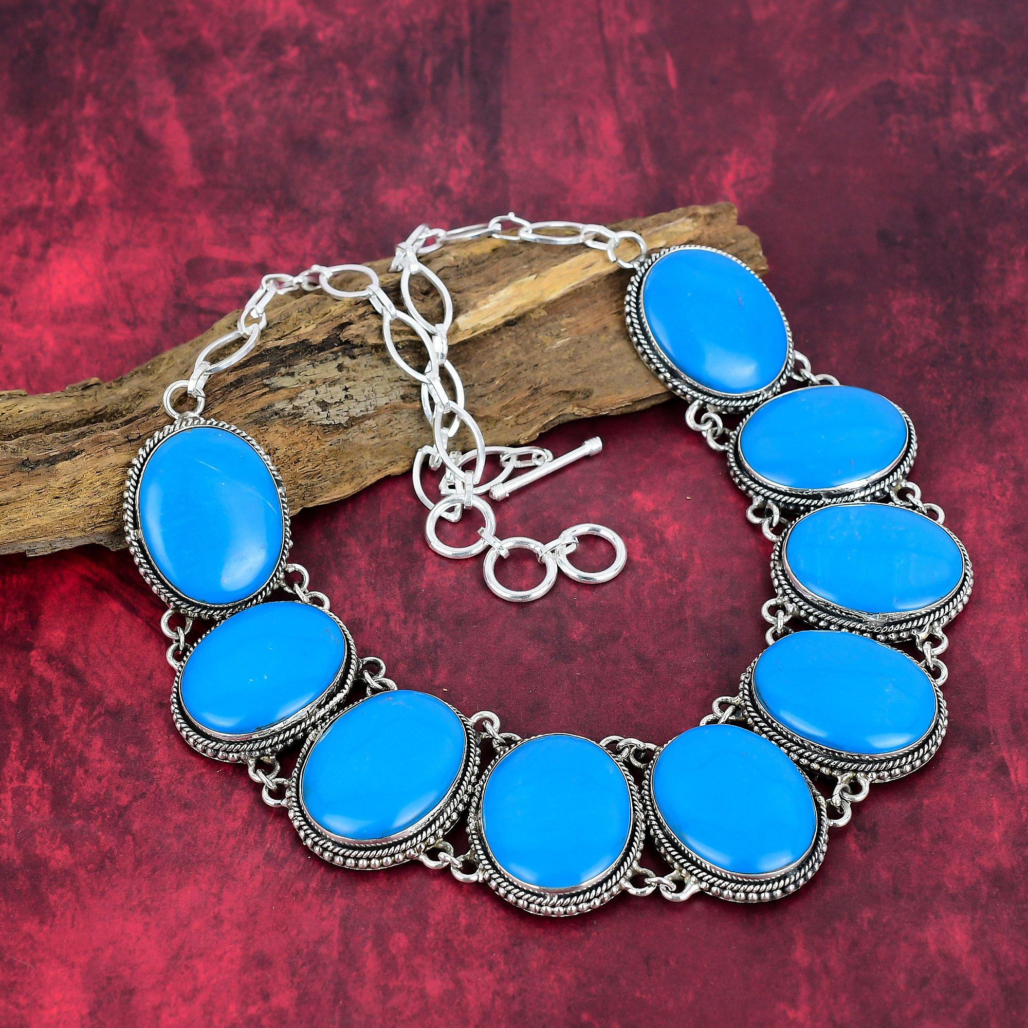 Ожерелье из драгоценных камней из бирюзы Аризоны, ожерелье из стерлингового серебра 925 пробы, регулируемая цепочка, антикварные ювелирные изделия ручной работы, подарок для матери