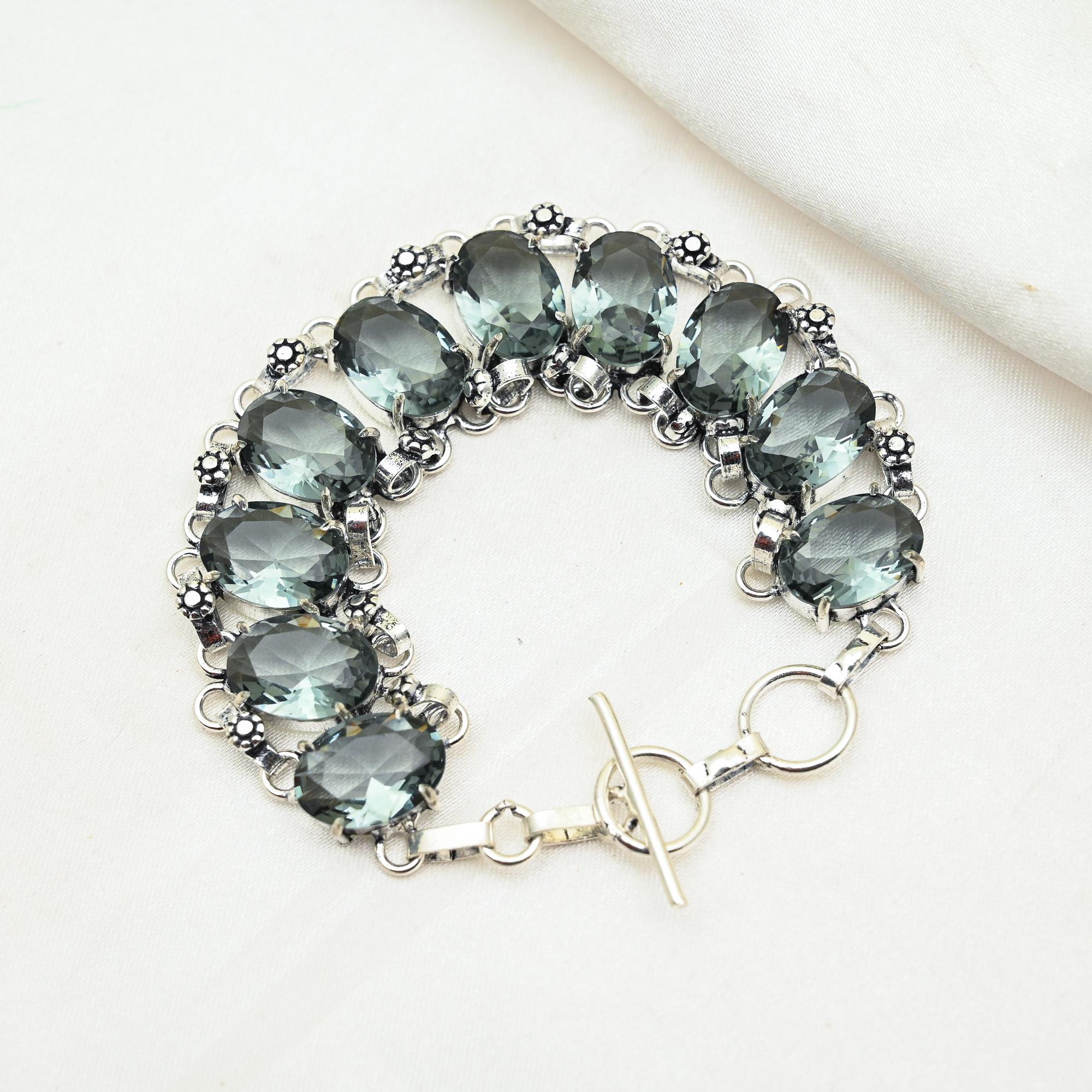 Браслет из александрита, ювелирные изделия из драгоценных камней ручной работы, браслет из стерлингового серебра 925 пробы, регулируемый браслет-цепочка, подарок для мамы, изящный браслет