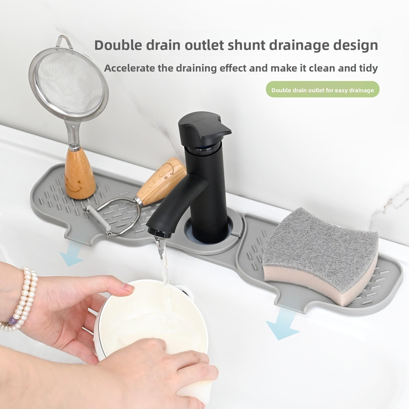 Silicone Drain Mat Kitchen Sink Pool Faucet Rack Sponge Rag Storage Rack Soap Mat