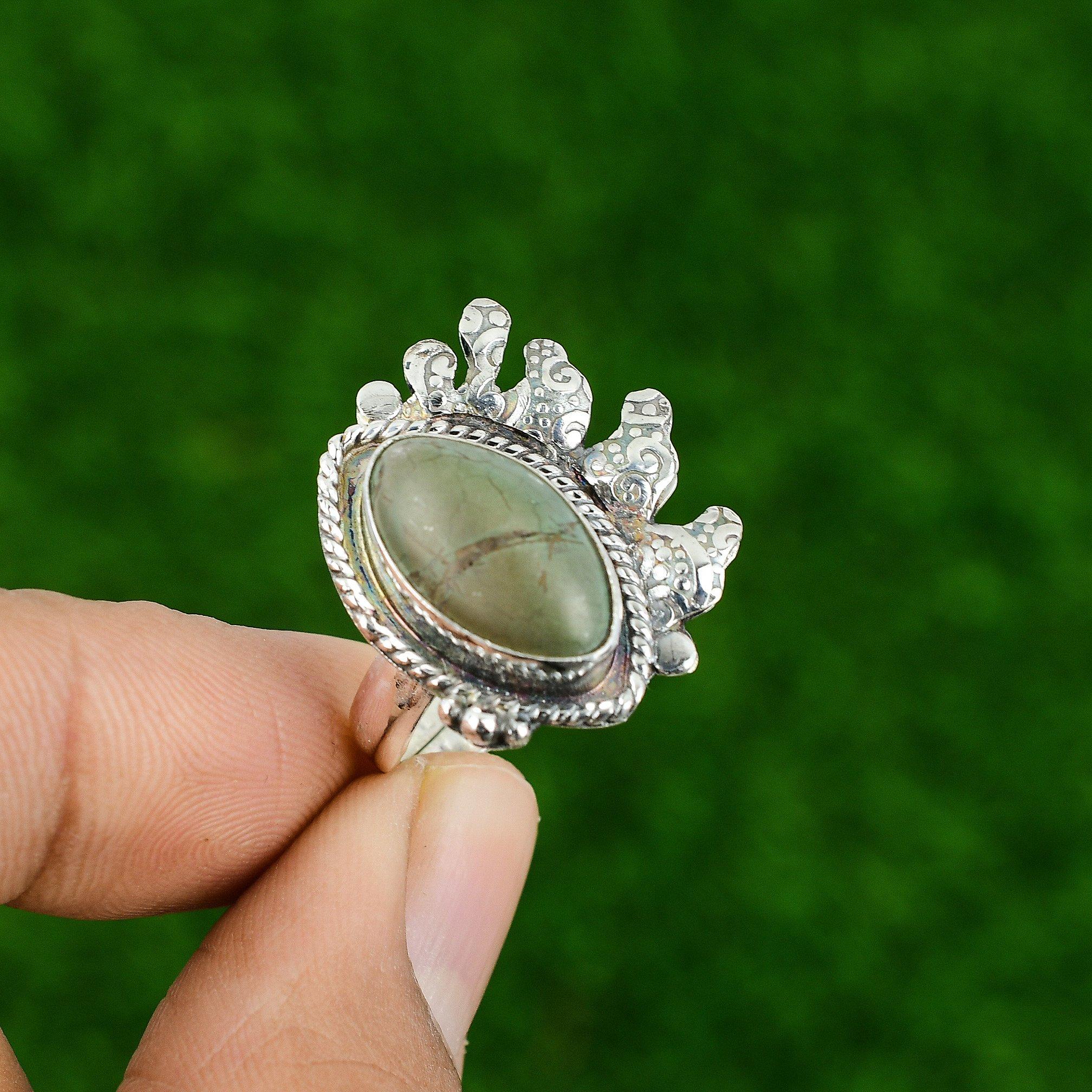 Натуральное тибетское бирюзовое регулируемое кольцо из серебра 925 пробы для женщин