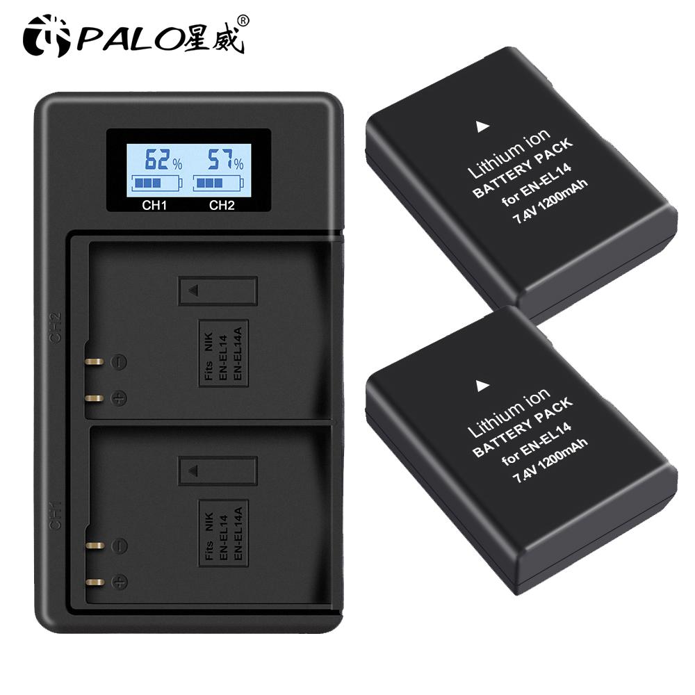 PALO EN-EL14 EN-EL14a ENEL14 EN EL14 EL14a Комплект батарей для Nikon D3100 D3200 D3300 D5100 D5200 D5300