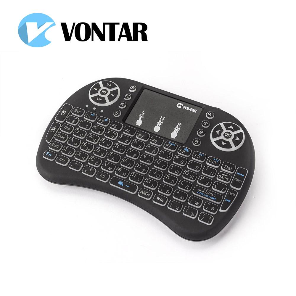 7-цветная беспроводная клавиатура I8 русская/английская версия 2,4 ГГц Air Mouse Touchpad Handheld для Android TV BOX Mini PC
