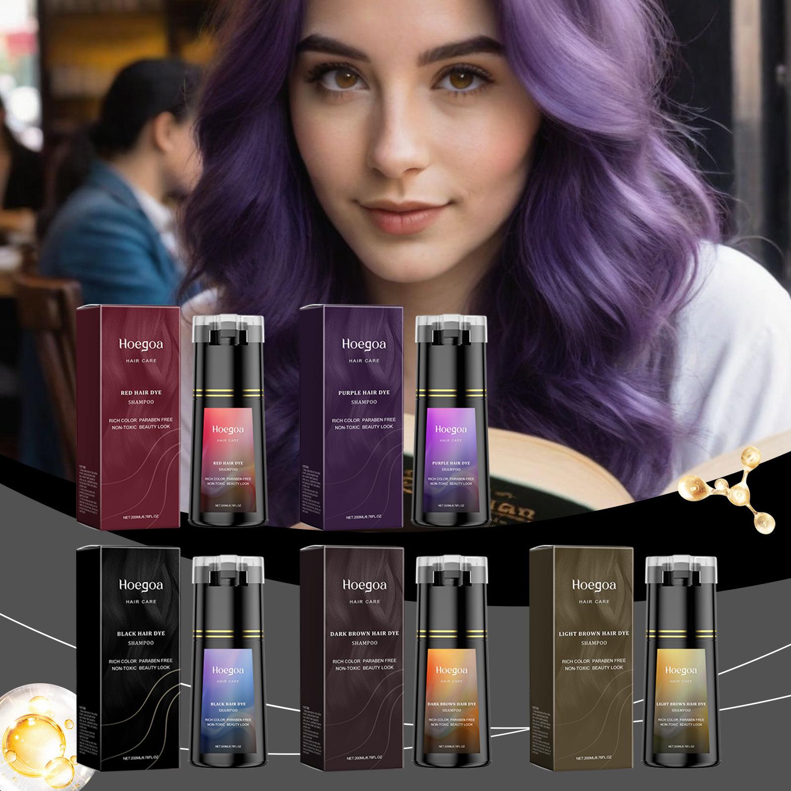 Gentle Easy-to-Color Two Boxes of 100ml Purple Hair Shampoo - Long-lasting DIY Hair Shampoo