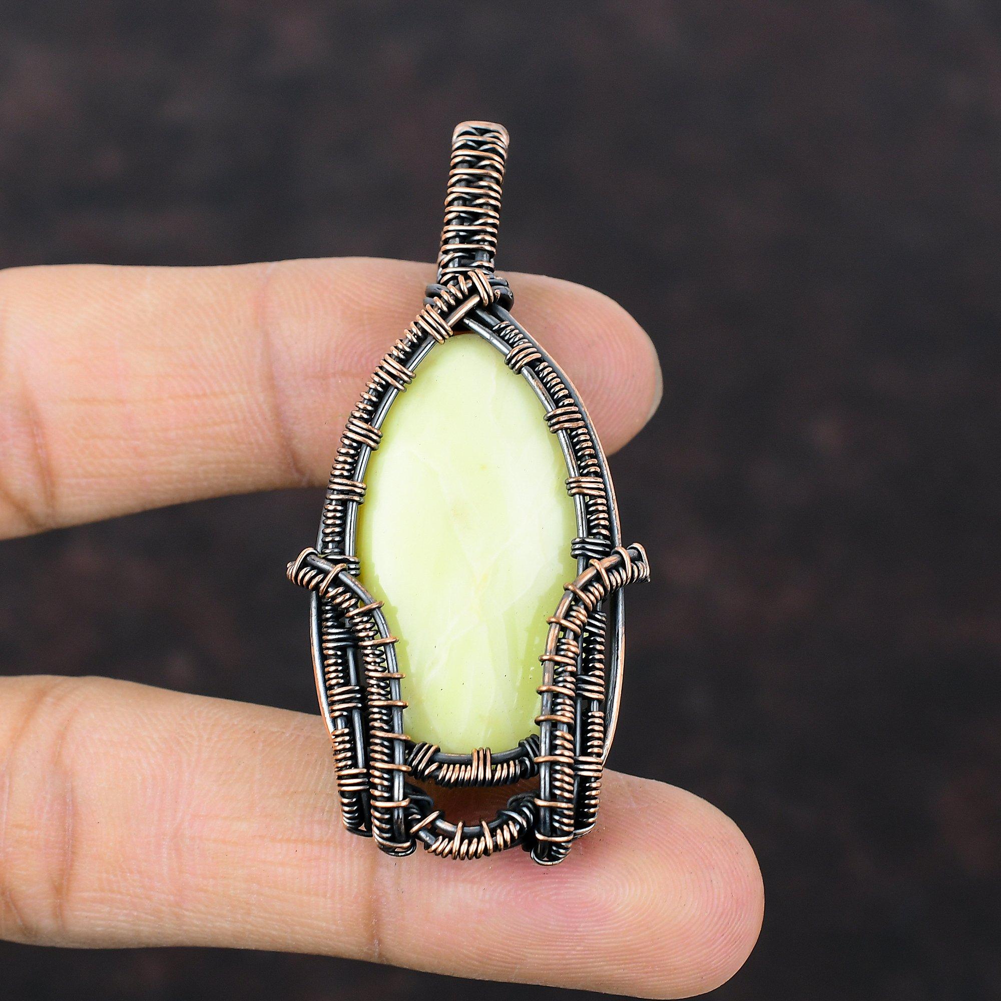 Подвеска-змеевик, медная проволочная обертка, подвеска с драгоценным камнем, ювелирное изделие-змеевик, кулон ручной работы из меди, дизайнерское ювелирное изделие, подарок для матери