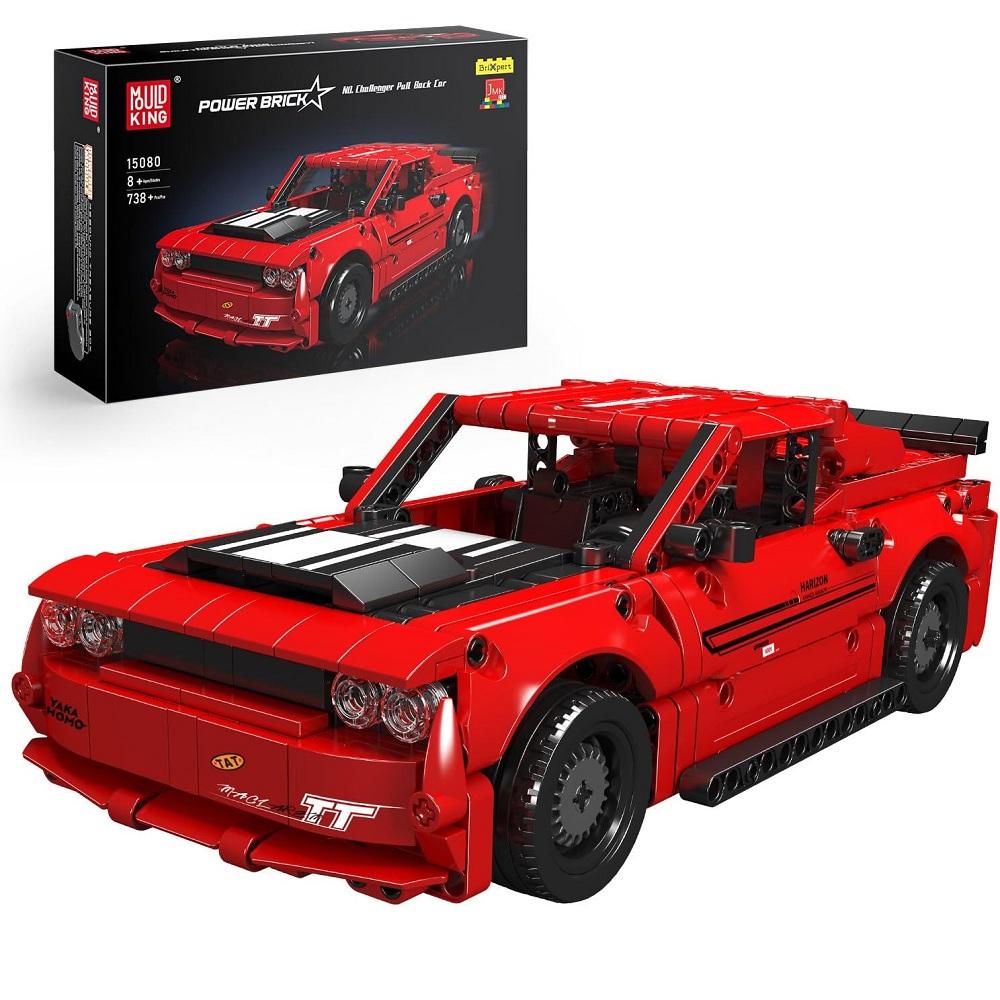 MOULD KING Challenger SRT Hellcat Super Car Block Set Pullable Car Block Set Adult and Children's Building Toys 8+