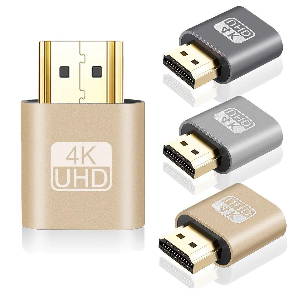 HDMI Virtual Display Adapter 4K DDC EDID Dummy Plug Headless Ghost Display Emulator for Video Bitcoin Mining Support 1920x1080P Plug and Play