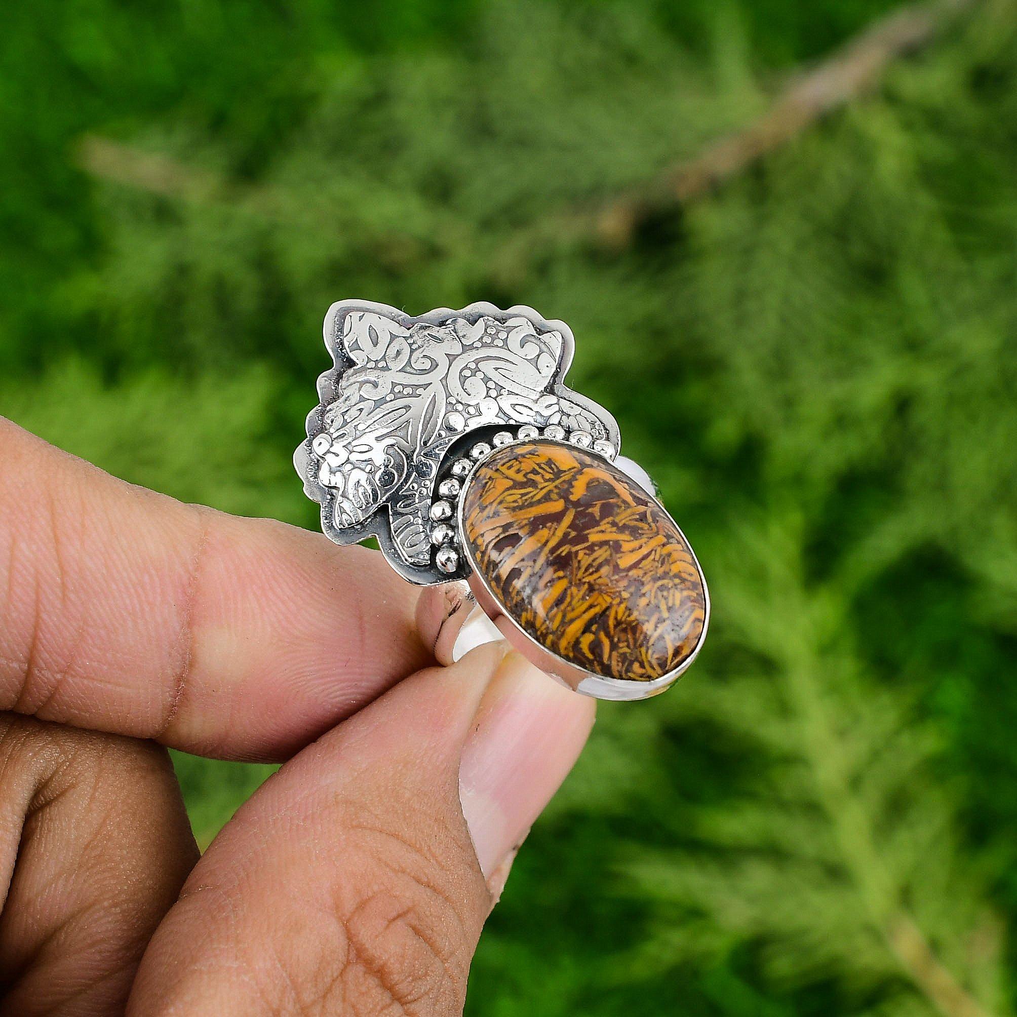 925 Sterling Silver Mariam Jasper Stone Trendy Daughter Birthday Unique New Ring