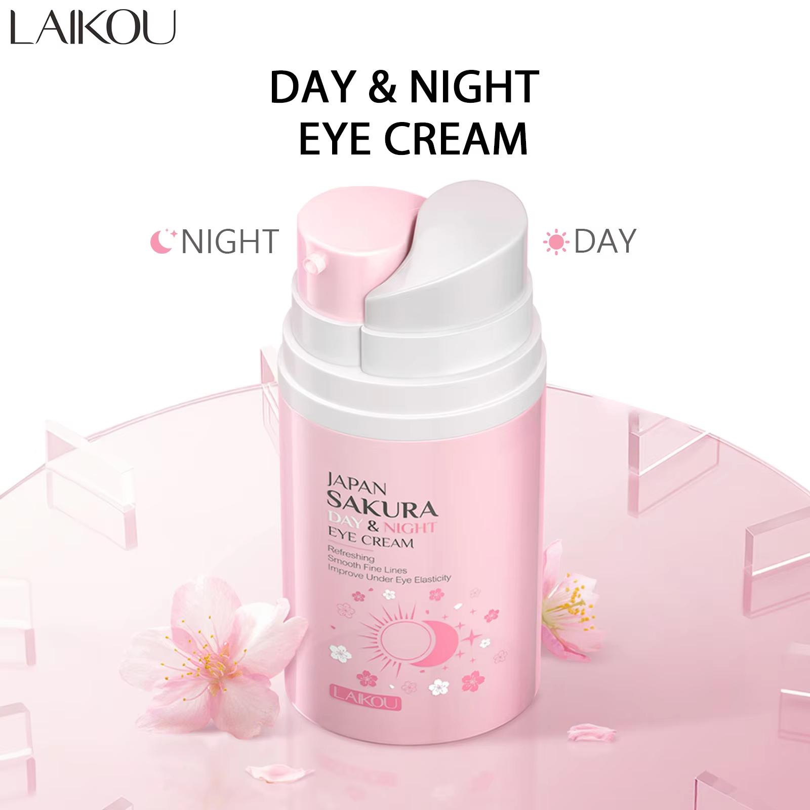 LAIKOU Крем для кожи вокруг глаз Sakura, темные круги, против мешков под глазами, дневной и ночной увлажняющий, освежающий, укрепляющий, для кожи вокруг глаз, 20 г