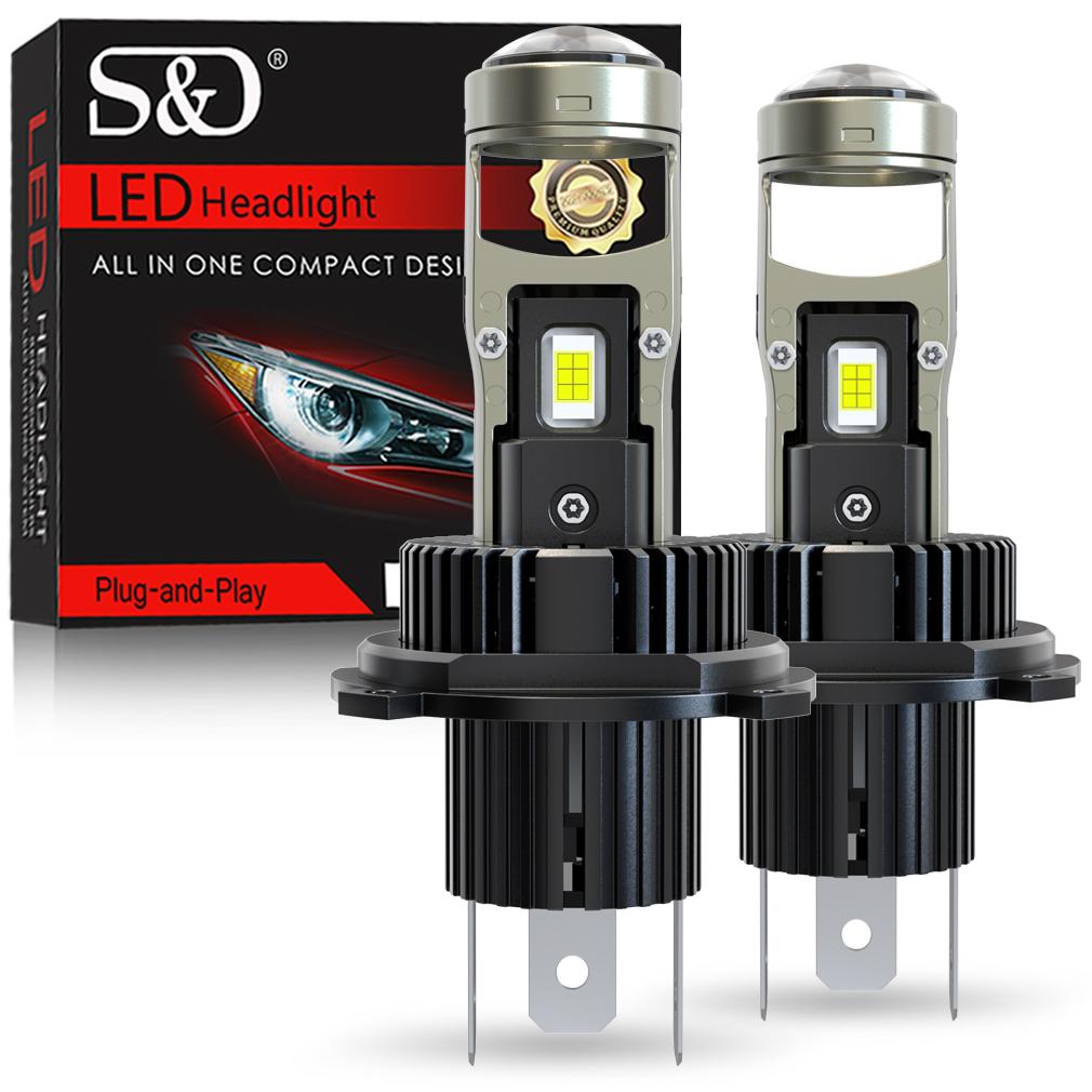 2Pcs H7 Bi Led Projector Car Headlight Bulbs 1:1 Wireless H4 LED H11 H8 9005 HB3 9006 HB4 Lens 60000Lm 80W Plug&Play Mini Auto Lamp 6500K 12V LHD