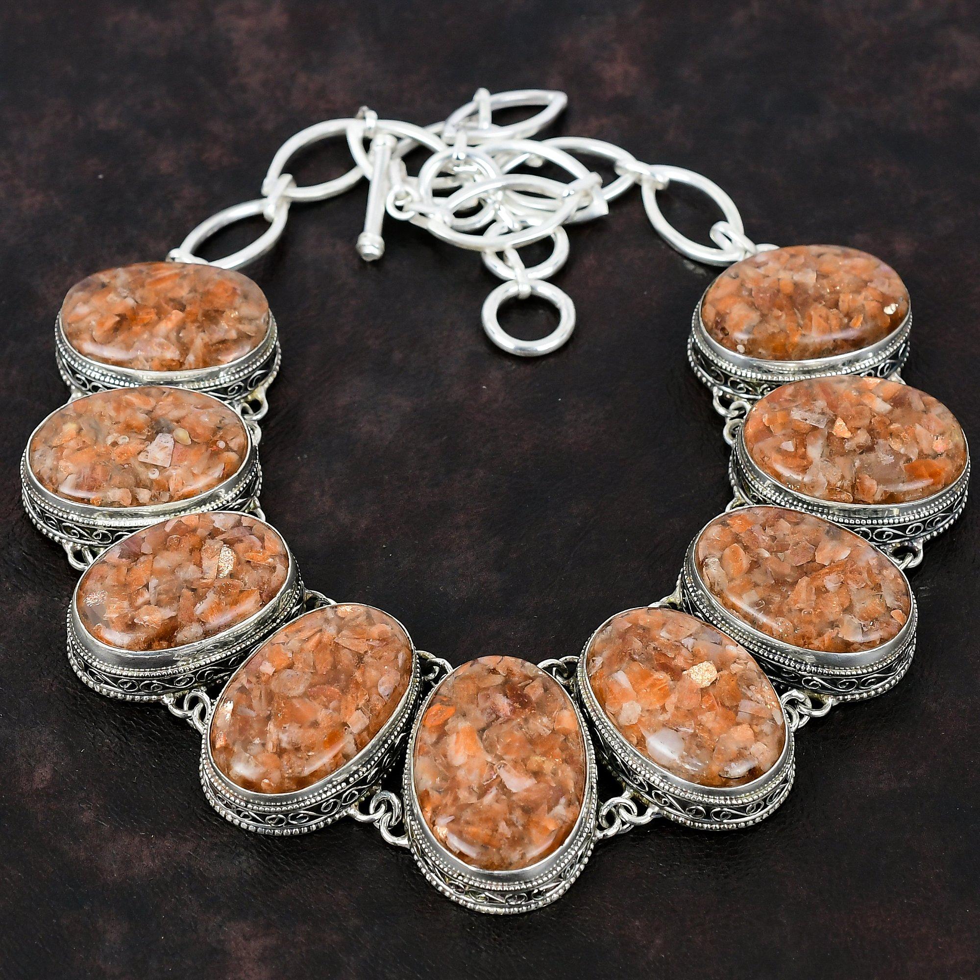 Ожерелье из солнечного камня, винтажное ожерелье, ювелирные изделия из драгоценных камней, ожерелье из стерлингового серебра 925 пробы, регулируемая цепочка, ожерелье, подарок для женщин, ожерелье ручной работы