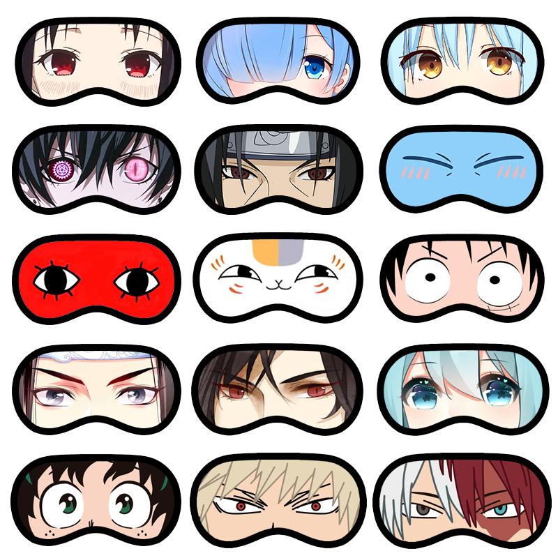 Anime Demon Slayer Eye Patch Kimetsu No Yaiba Kamado Tanjirou Cartoon Sleep Blindfold Shading Casual Eyes Mask Cosplay Props