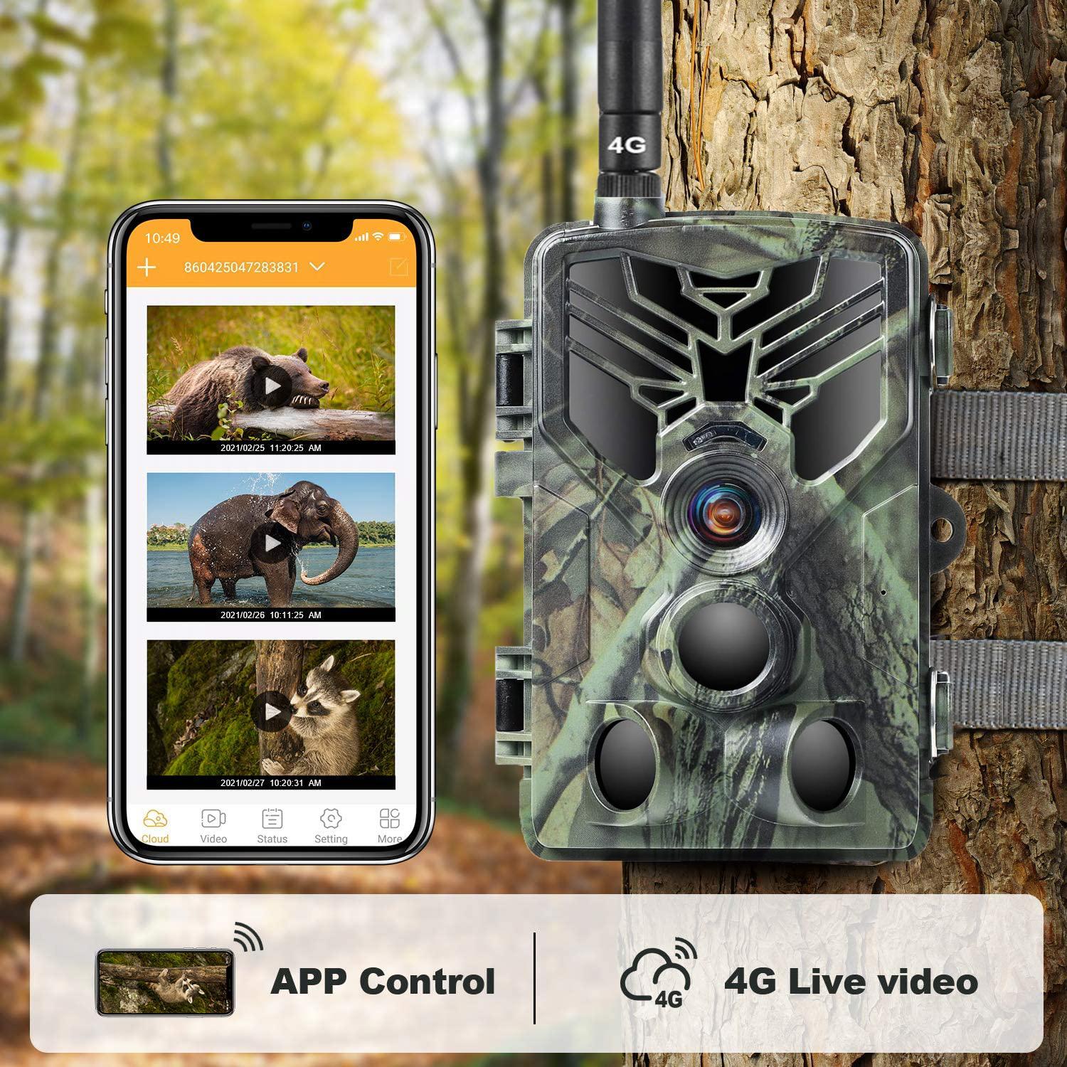 4G Фотоловушка 4K Прямая трансляция HC809PRO с бесплатным приложением и облачным сервисом Беспроводная сотовая связь 30 МП для наблюдения за дикой природой и охоты