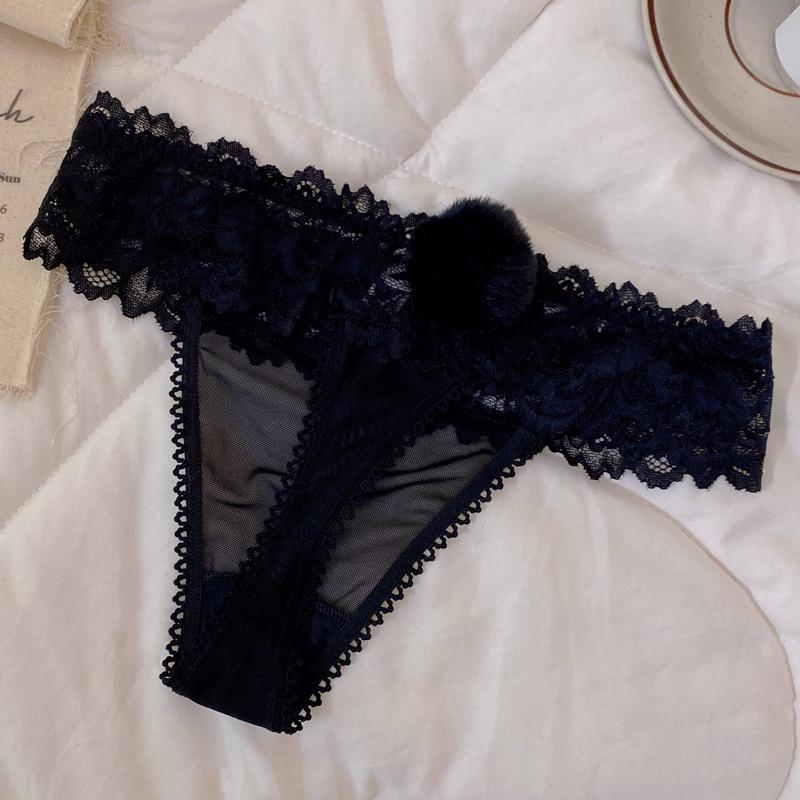 TERMEZY Women Sexy Lace Panties Low-waist Underwear Thong Female G String Lovable Lingerie Temptation Transparent Intimates