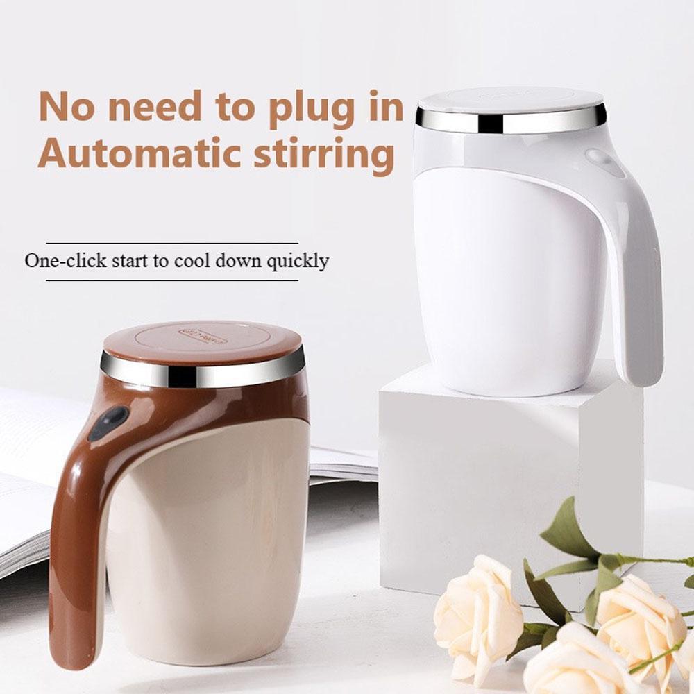 380ml Automatic Self Stirring Mug Coffee Milk Fruits Mixing Cup Electric Stainless Steel Lazy Rotating Mug Magnetic Stirring Cup.