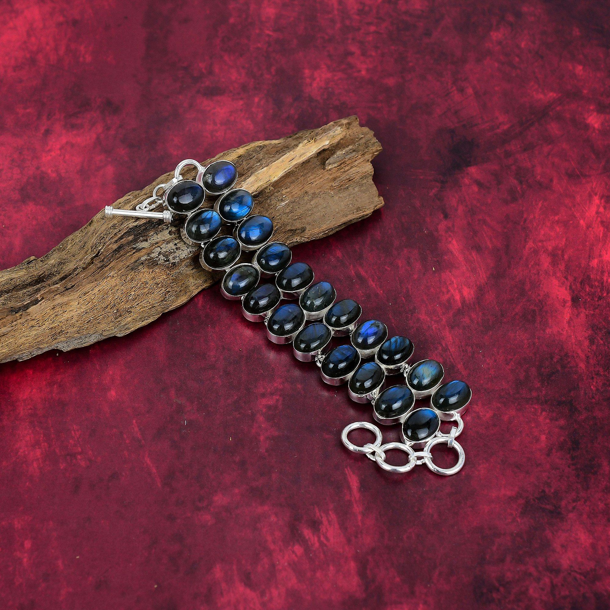 Ювелирные изделия с лабрадоритом, браслет из цельного серебра 925 пробы с драгоценными камнями, украшения ручной работы, на День памяти