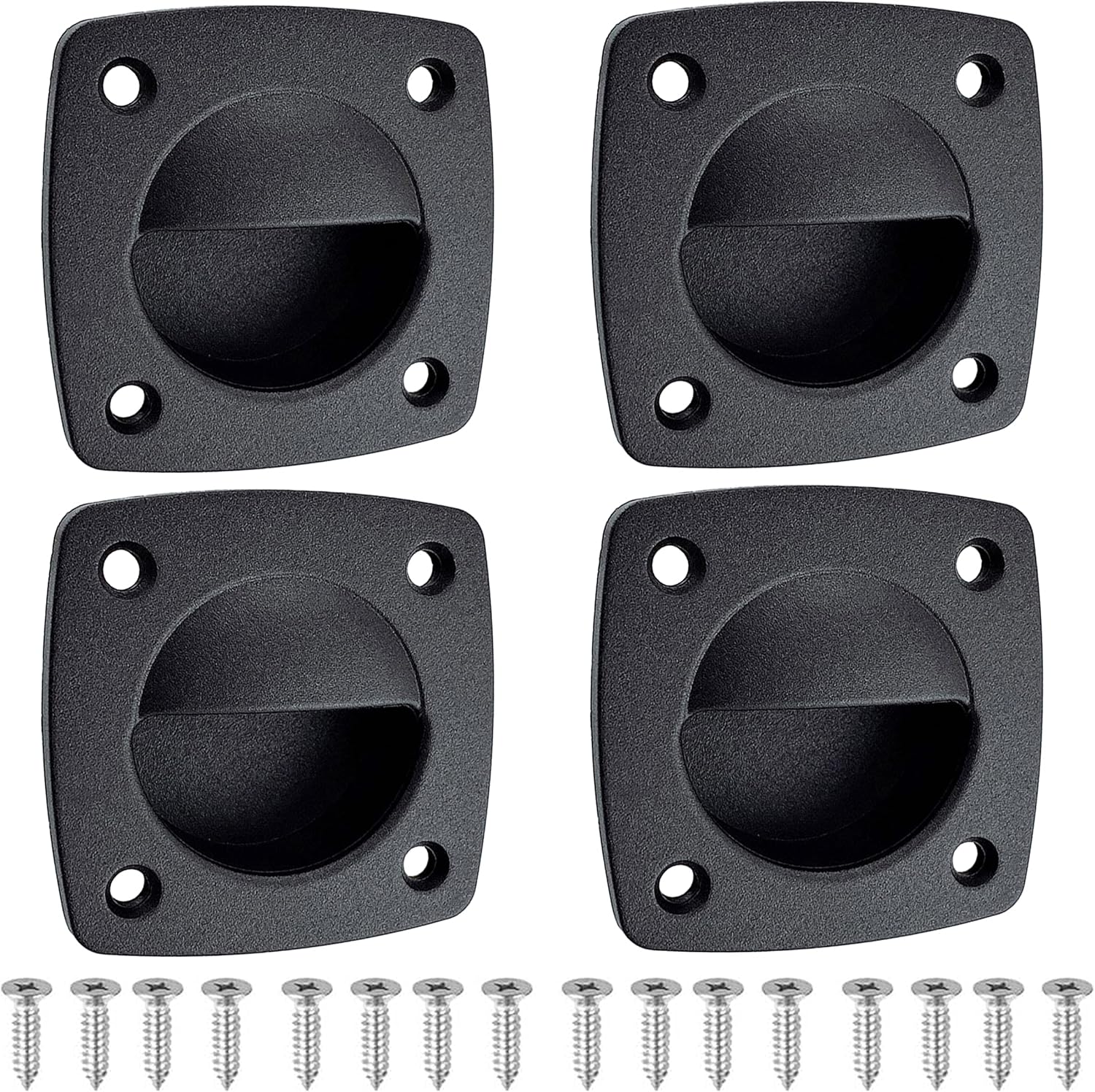 Черная нейлоновая ручка для раздвижной двери, квадратная ручка для люка, аксессуары для яхт, моторных лодок и катеров(4 шт.)