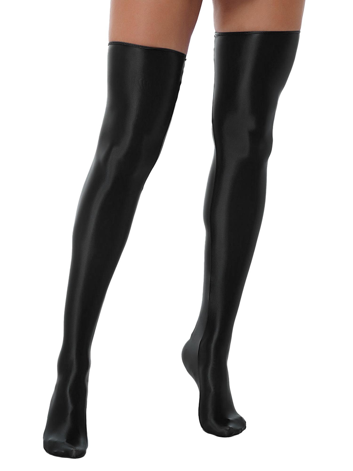 Female Lingerie Over Knee Socks Thigh High Stockings Solid Oil Shiny Smooth Elastic Stockings Women Knee High Socks