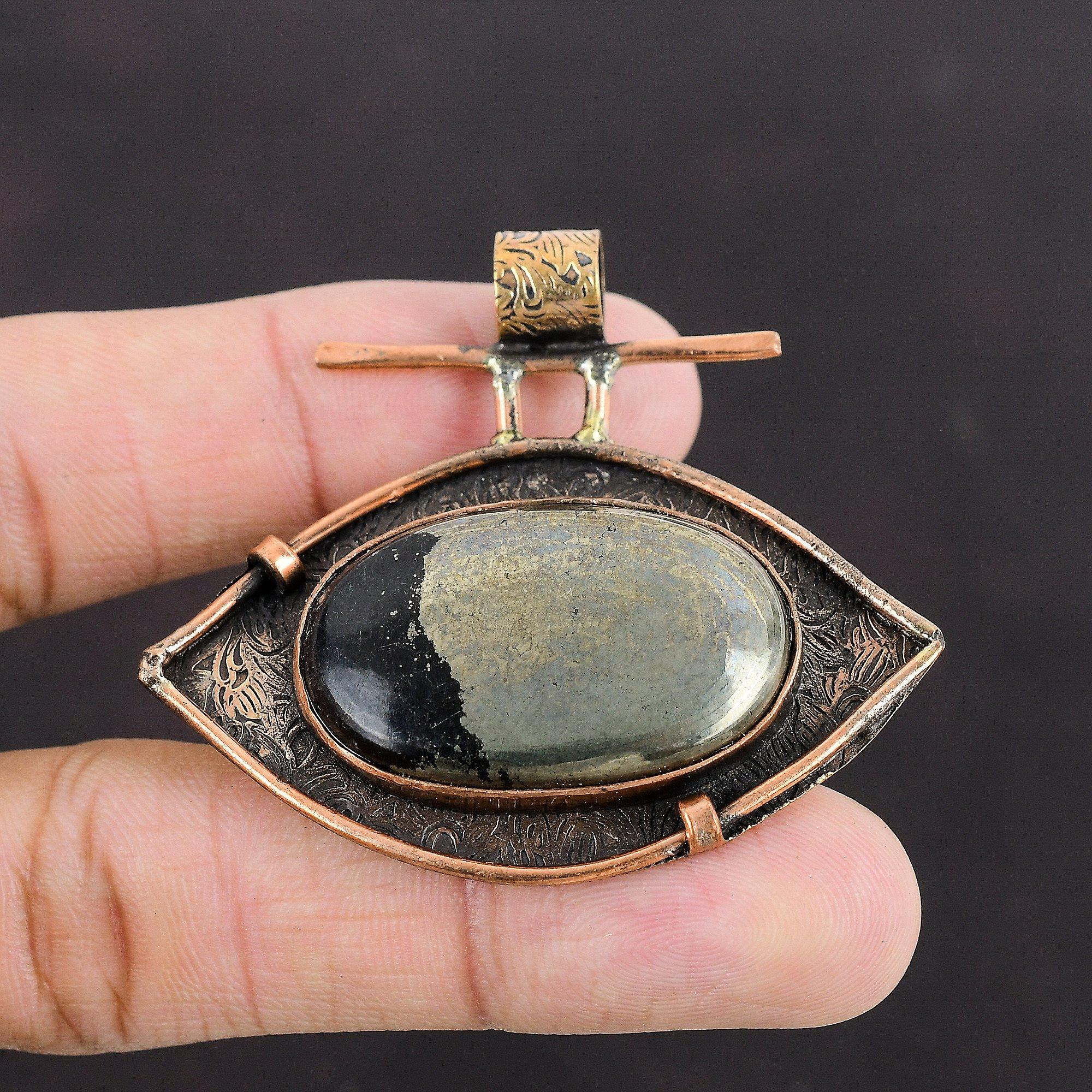 Пирит кулон медный кулон ювелирные изделия ручной работы натуральный драгоценный камень кулон свадебные украшения подарок женский кулон пирит медный ювелирные изделия подарок для мамы