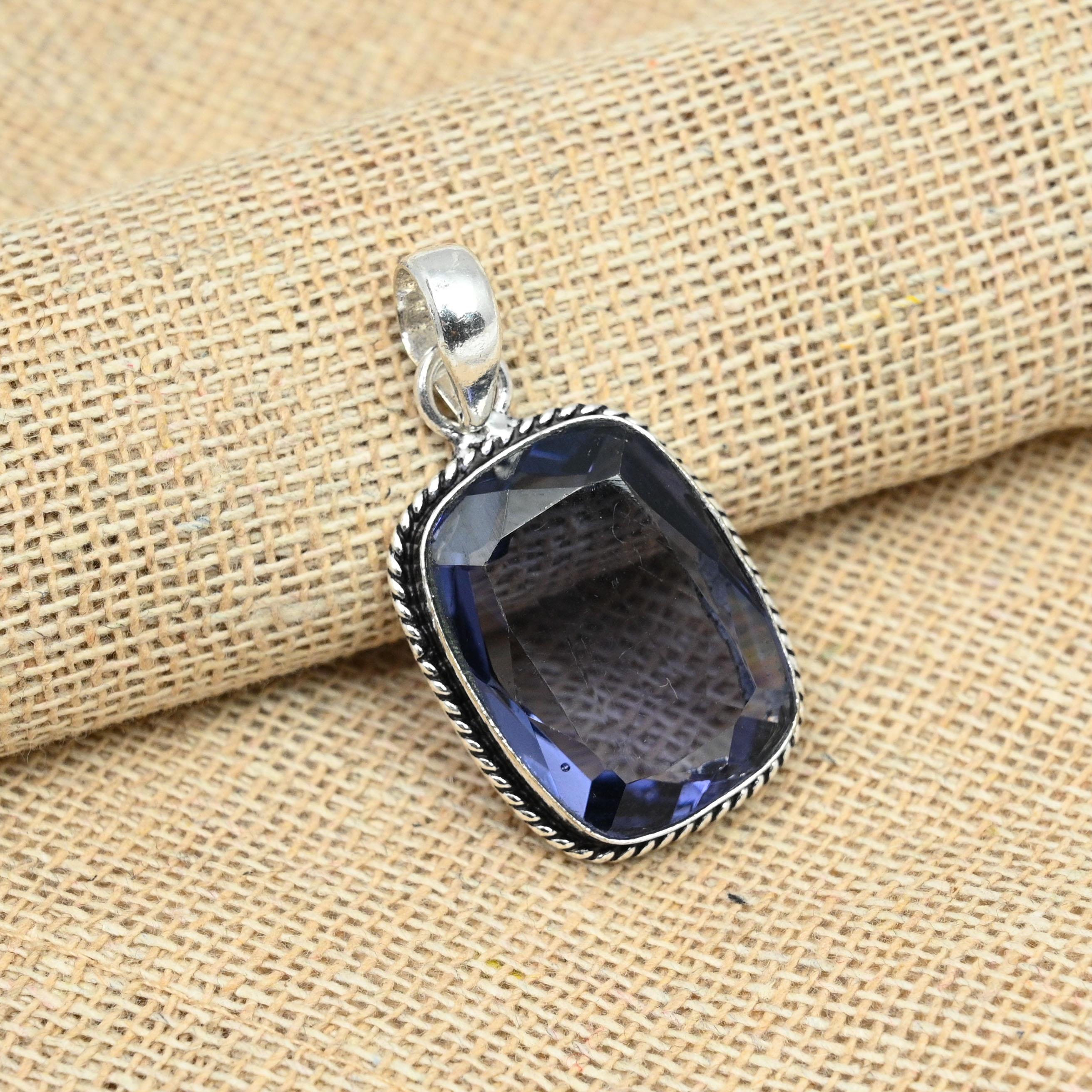 Tanzanite Gemstone 925 Sterling Silver Handmade Jewelry Gift for Her Anniversary Pendant